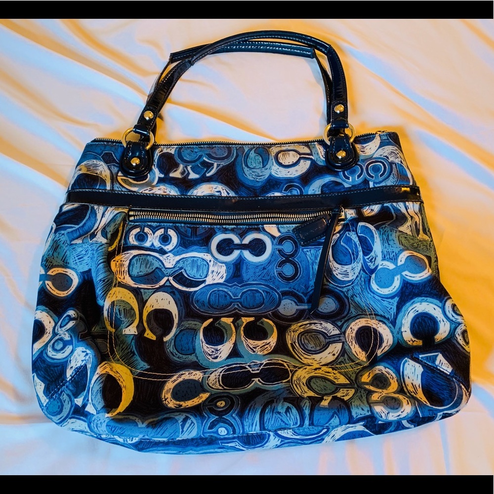 Coach Signature Blue Poppy Tote